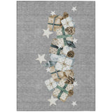 5' X 8' Gray Beige Ivory And Taupe Presents Washable Indoor Outdoor Area Rug - Homeroots - Flyclothing LLC