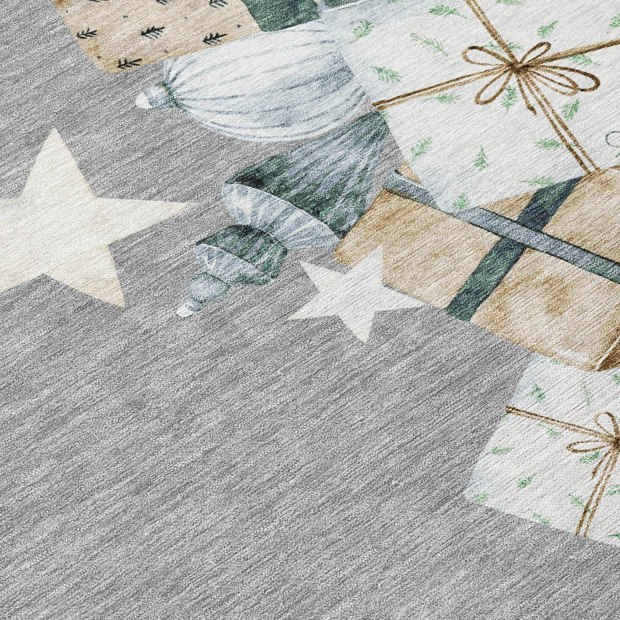 5' X 8' Gray Beige Ivory And Taupe Presents Washable Indoor Outdoor Area Rug - Homeroots - Flyclothing LLC