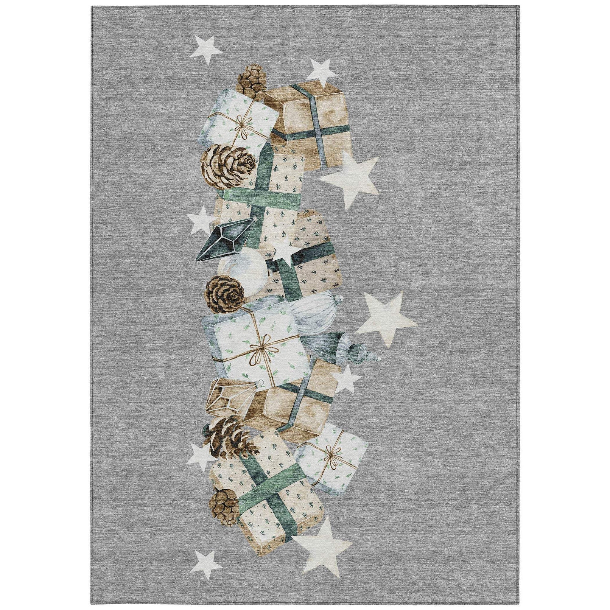8' X 10' Gray Beige Ivory And Taupe Presents Washable Indoor Outdoor Area Rug - Homeroots - Flyclothing LLC