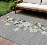 8' X 10' Gray Beige Ivory And Taupe Presents Washable Indoor Outdoor Area Rug - Homeroots - Flyclothing LLC