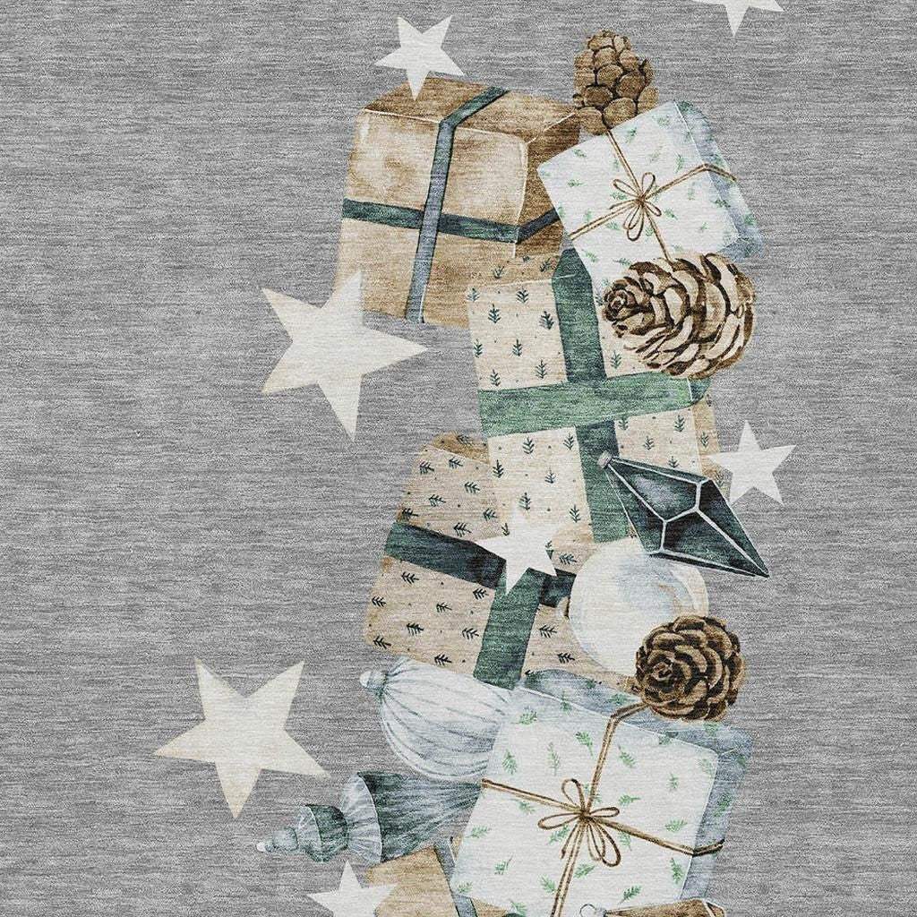 9' X 12' Gray Beige Ivory And Taupe Presents Washable Indoor Outdoor Area Rug - Homeroots - Flyclothing LLC