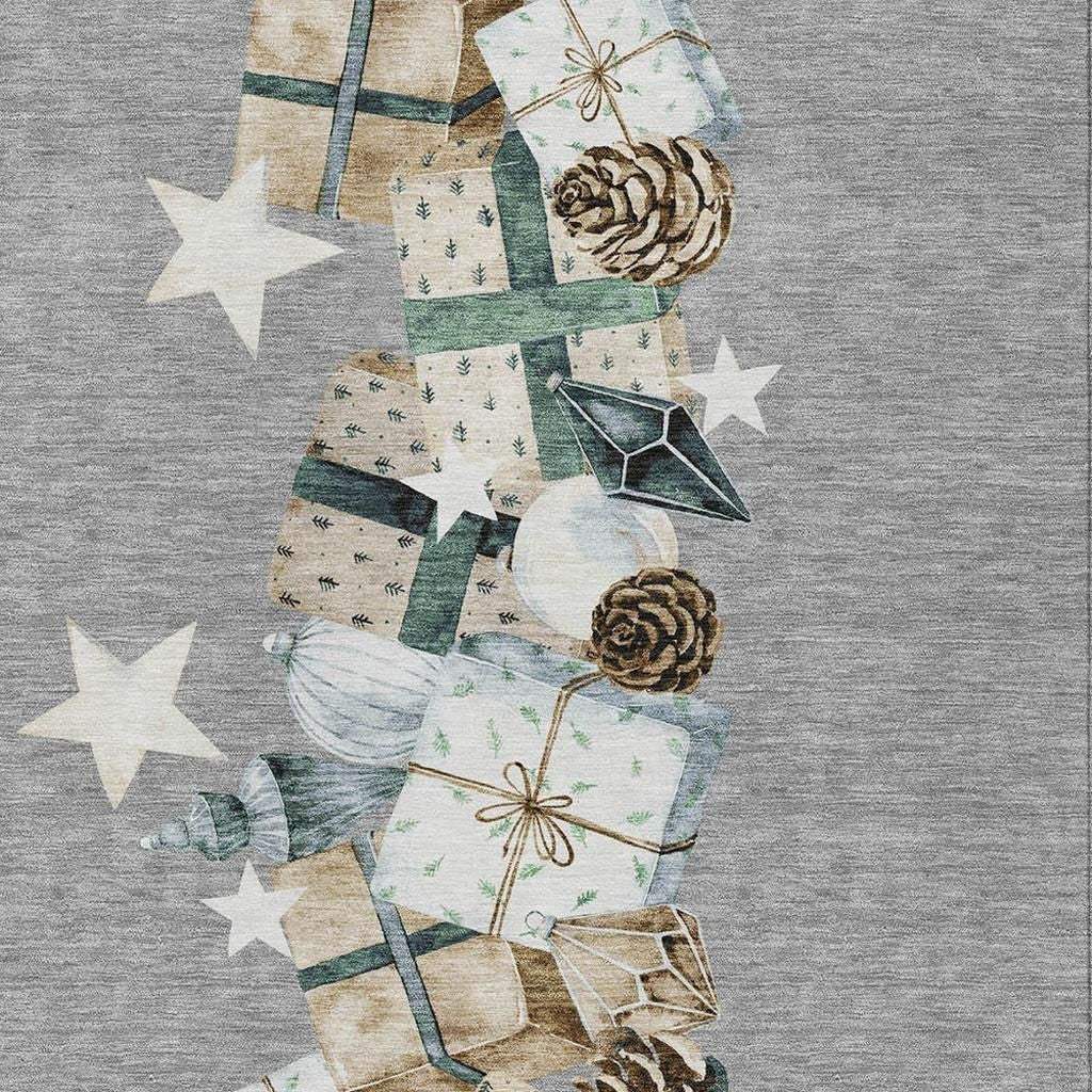 10' X 14' Gray Beige Ivory And Taupe Presents Washable Indoor Outdoor Area Rug - Homeroots - Flyclothing LLC
