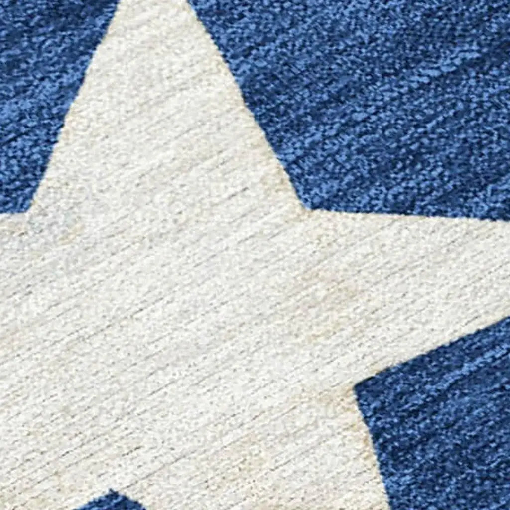 9' X 12' Navy Blue Beige Ivory And Taupe Presents Washable Indoor Outdoor Area Rug - Homeroots - Flyclothing LLC