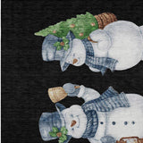 5' X 8' Black Denim Blue And Ivory Snowmen Washable Indoor Outdoor Area Rug - Homeroots - Flyclothing LLC