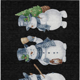 5' X 8' Black Denim Blue And Ivory Snowmen Washable Indoor Outdoor Area Rug - Homeroots - Flyclothing LLC
