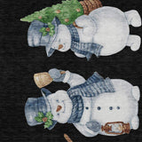 9' X 12' Black Denim Blue And Ivory Snowmen Washable Indoor Outdoor Area Rug - Homeroots - Flyclothing LLC