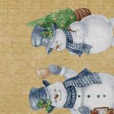 10' X 14' Gold Denim Blue And Ivory Snowmen Washable Indoor Outdoor Area Rug - Homeroots - Flyclothing LLC