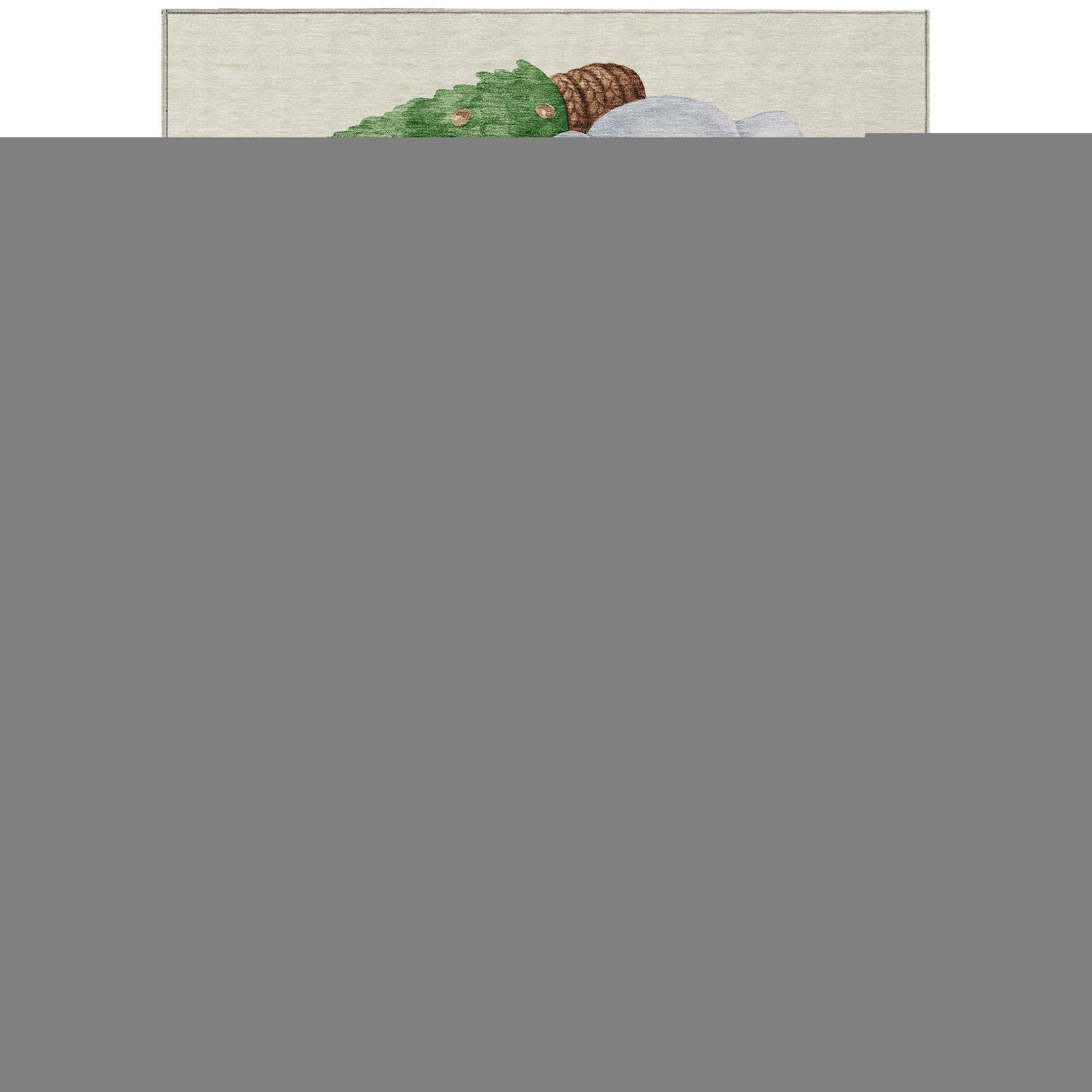 3' X 5' Ivory And Denim Blue Snowmen Washable Indoor Outdoor Area Rug - Homeroots - Flyclothing LLC