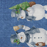 3' X 5' Navy Blue Denim Blue And Ivory Snowmen Washable Indoor Outdoor Area Rug - Homeroots - Flyclothing LLC