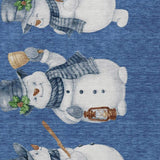 5' X 8' Navy Blue Denim Blue And Ivory Snowmen Washable Indoor Outdoor Area Rug - Homeroots - Flyclothing LLC