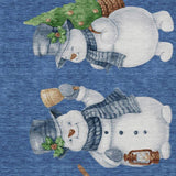 8' X 10' Navy Blue Denim Blue And Ivory Snowmen Washable Indoor Outdoor Area Rug - Homeroots - Flyclothing LLC