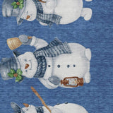 9' X 12' Navy Blue Denim Blue And Ivory Snowmen Washable Indoor Outdoor Area Rug - Homeroots - Flyclothing LLC