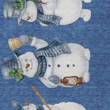 10' X 14' Navy Blue Denim Blue And Ivory Snowmen Washable Indoor Outdoor Area Rug - Homeroots - Flyclothing LLC