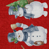 8' X 10' Red Denim Blue And Ivory Snowmen Washable Indoor Outdoor Area Rug - Homeroots - Flyclothing LLC