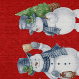 9' X 12' Red Denim Blue And Ivory Snowmen Washable Indoor Outdoor Area Rug - Homeroots - Flyclothing LLC