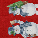 10' X 14' Red Denim Blue And Ivory Snowmen Washable Indoor Outdoor Area Rug - Homeroots - Flyclothing LLC