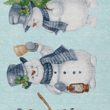 5' X 8' Sky Blue Denim Blue And Ivory Snowmen Washable Indoor Outdoor Area Rug - Homeroots - Flyclothing LLC