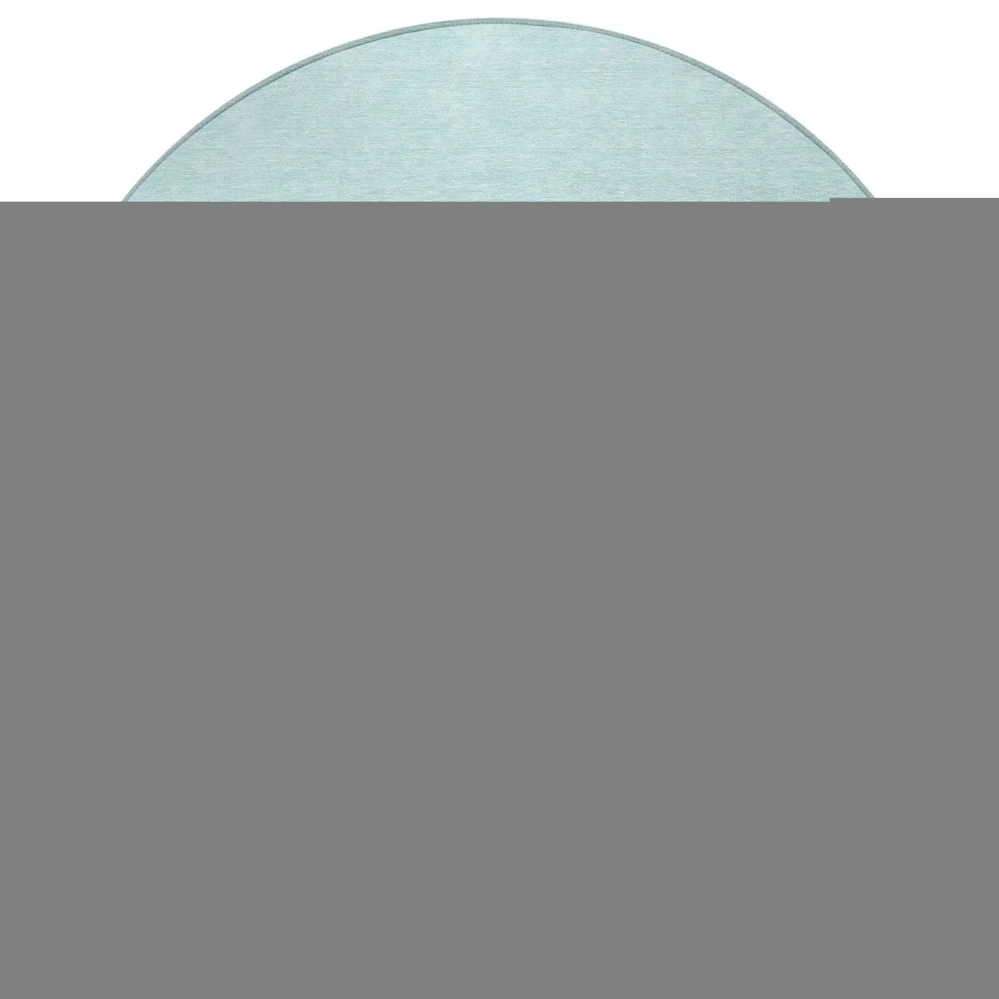 8' Sky Blue Denim Blue And Ivory Round Snowmen Washable Indoor Outdoor Area Rug - Homeroots - Flyclothing LLC