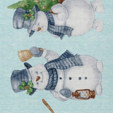 10' X 14' Sky Blue Denim Blue And Ivory Snowmen Washable Indoor Outdoor Area Rug - Homeroots - Flyclothing LLC