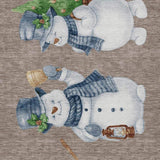 8' X 10' Taupe Denim Blue And Ivory Snowmen Washable Indoor Outdoor Area Rug - Homeroots - Flyclothing LLC