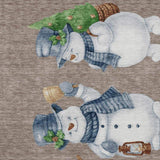 10' X 14' Taupe Denim Blue And Ivory Snowmen Washable Indoor Outdoor Area Rug - Homeroots - Flyclothing LLC