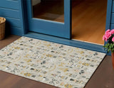 3' X 5' Beige Gold Black And Gray Nutcracker Washable Indoor Outdoor Area Rug - Homeroots - Flyclothing LLC