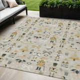 5' X 8' Beige Gold Black And Gray Nutcracker Washable Indoor Outdoor Area Rug - Homeroots - Flyclothing LLC