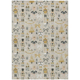 5' X 8' Beige Gold Black And Gray Nutcracker Washable Indoor Outdoor Area Rug - Homeroots - Flyclothing LLC