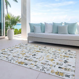 10' X 14' Ivory Gold Black And Gray Nutcracker Washable Indoor Outdoor Area Rug - Homeroots - Flyclothing LLC