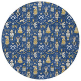 8' Navy Blue Gold Black And Gray Round Nutcracker Washable Indoor Outdoor Area Rug - Homeroots - Flyclothing LLC