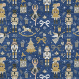 8' X 10' Navy Blue Gold Black And Gray Nutcracker Washable Indoor Outdoor Area Rug - Homeroots - Flyclothing LLC