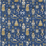 9' X 12' Navy Blue Gold Black And Gray Nutcracker Washable Indoor Outdoor Area Rug - Homeroots - Flyclothing LLC