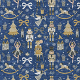 10' X 14' Navy Blue Gold Black And Gray Nutcracker Washable Indoor Outdoor Area Rug - Homeroots - Flyclothing LLC