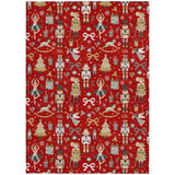 5' X 8' Red Gold Black And Gray Nutcracker Washable Indoor Outdoor Area Rug - Homeroots - Flyclothing LLC