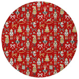 8' Red Gold Black And Gray Round Nutcracker Washable Indoor Outdoor Area Rug - Homeroots - Flyclothing LLC
