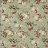 3' X 5' Artichoke Green Brown And Beige Stars Washable Indoor Outdoor Area Rug - Homeroots - Flyclothing LLC