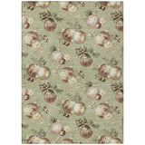 3' X 5' Artichoke Green Brown And Beige Stars Washable Indoor Outdoor Area Rug - Homeroots - Flyclothing LLC
