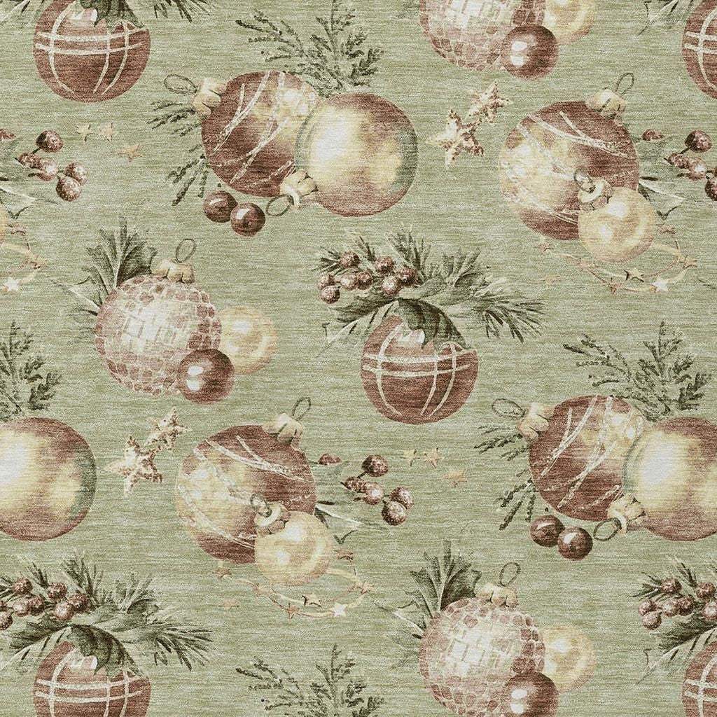 5' X 8' Artichoke Green Brown And Beige Stars Washable Indoor Outdoor Area Rug - Homeroots - Flyclothing LLC
