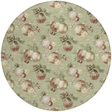 8' Artichoke Green Brown And Beige Round Stars Washable Indoor Outdoor Area Rug - Homeroots - Flyclothing LLC