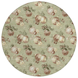 8' Artichoke Green Brown And Beige Round Stars Washable Indoor Outdoor Area Rug - Homeroots - Flyclothing LLC