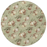 8' Artichoke Green Brown And Beige Round Stars Washable Indoor Outdoor Area Rug - Homeroots - Flyclothing LLC