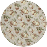 8' Beige Brown And Ivory Round Stars Washable Indoor Outdoor Area Rug - Homeroots - Flyclothing LLC