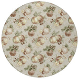 8' Beige Brown And Ivory Round Stars Washable Indoor Outdoor Area Rug - Homeroots - Flyclothing LLC
