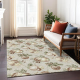 8' X 10' Beige Brown And Ivory Stars Washable Indoor Outdoor Area Rug - Homeroots - Flyclothing LLC