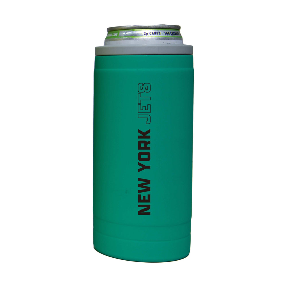 NY Jets 12oz Optic Stacked Soft Touch Slim Coolie - Logo Brands - Flyclothing LLC