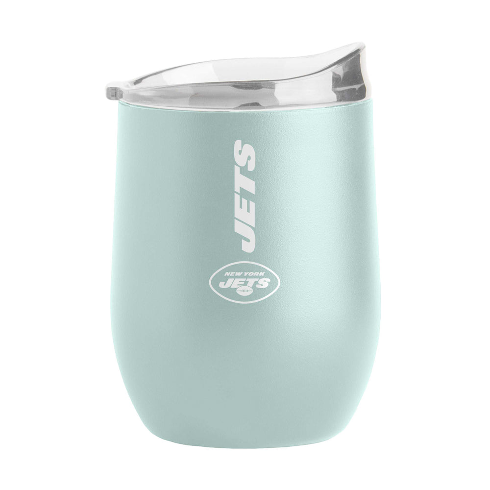 NY Jets 16oz Vertical Powder Coat Curved Beverage - Logo Brands - Flyclothing LLC