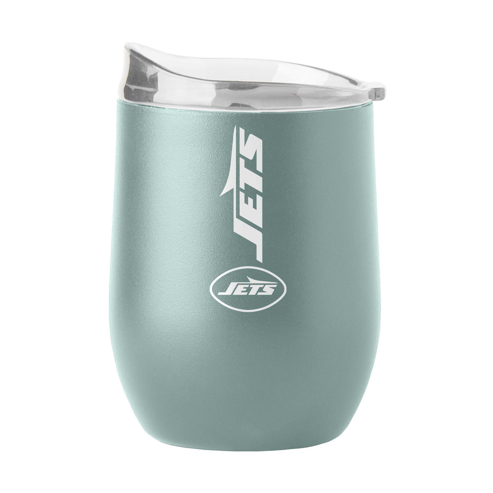 NY Jets 16oz Vertical Powder Coat Curved Beverage - Logo Brands - Flyclothing LLC