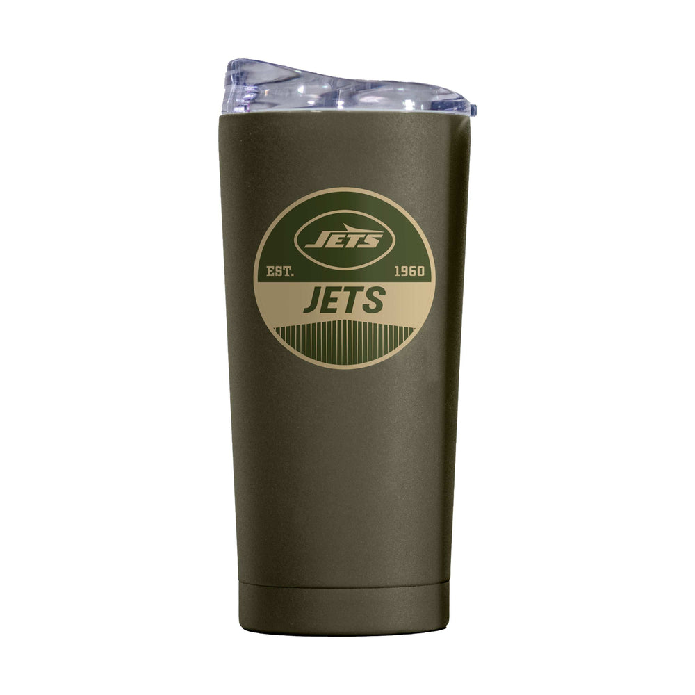 NY Jets 20oz Badge Powder Coat Tumbler - Logo Brands - Flyclothing LLC