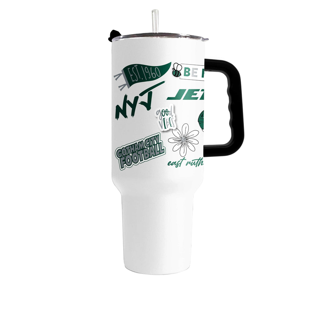 New York Jets 40oz Native Powder Coat Tumbler - Logo Brands - Flyclothing LLC