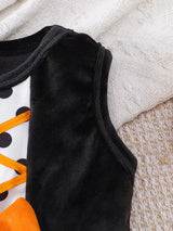 Children's Halloween Pumpkin Hooded Cape and Polka Dot Tulle Dress Set - Trendsi - Flyclothing LLC